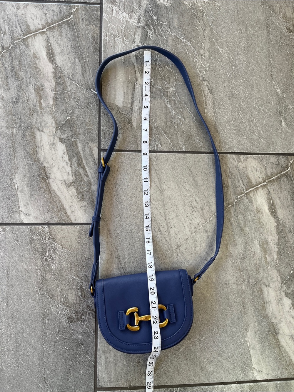 💙 Boden Iris Leather Mini Satchel Blue Crossbody Shoulder Bag - Picture 9 of 11
